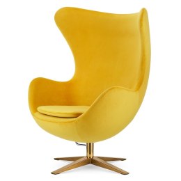 Fotel Egg Velvet Treviso Żółty obrotowy i designerski do nowoczesnych wnętrz