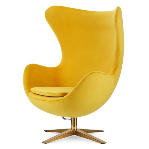 Fotel Egg Velvet Treviso Żółty obrotowy i designerski do nowoczesnych wnętrz