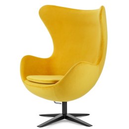 Fotel Jajo Premium Velvet Treviso Żółty - Designerski, Komfortowy i Wypoczynkowy
