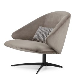 Fotel Hump kubełkowy welur ciemny beż SWAN-02 - Nowoczesny fotel do salonu w stylu loftowym i industrialnym