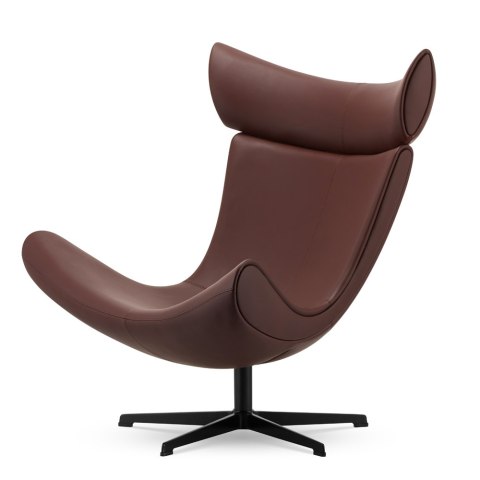 Fotel obrotowy Larvik skóra ekologiczna Brązowy - elegancki styl industrialny do salonu