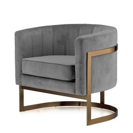 Fotel Madame jasnoszary glamour - fotel velvet do salonu, sypialni i przestrzeni premium