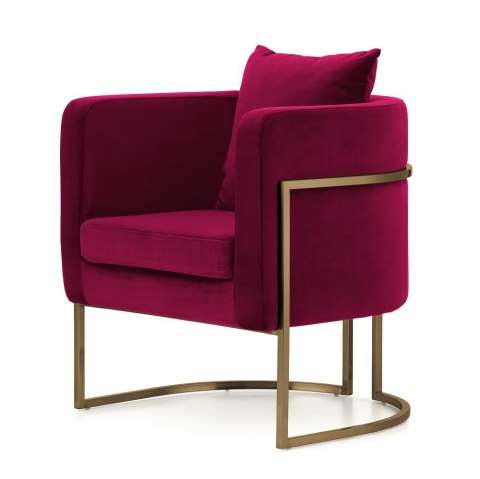 Fotel wypoczynkowy Miriam Velvet SWAN-14 bordowy welur, komfortowy fotel do strefy relaksu, elegancki design, podstawa mosiądz