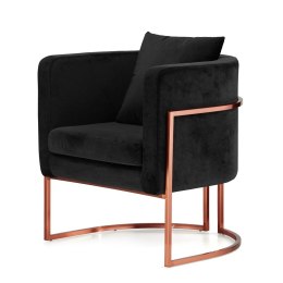 Designerski fotel Miriam Velvet czarny - elegancka podstawa różowe złoto