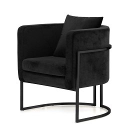 Stylowy fotel wypoczynkowy Miriam Velvet czarny - nowoczesny glamour do wnętrz premium