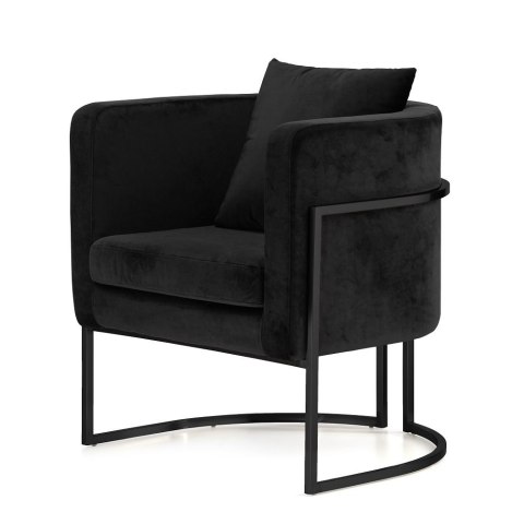 Stylowy fotel wypoczynkowy Miriam Velvet czarny - nowoczesny glamour do wnętrz premium