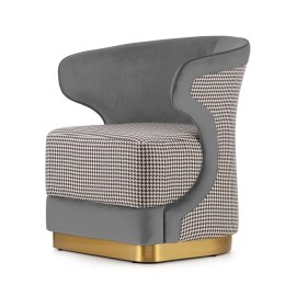 Fotel Mitia Jasnoszary Velvet - Pepitka, Elegancki Styl Glamour do Sypialni i Salonu