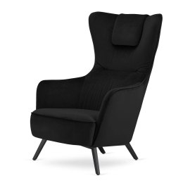 Fotel relaksacyjny Skive czarny velvet 5187-59, wygodny fotel do strefy wypoczynku