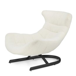 Fotel salonowy Storto XZ - jasna bukla A-00, stylowy fotel do strefy relaksu, czarna podstawa