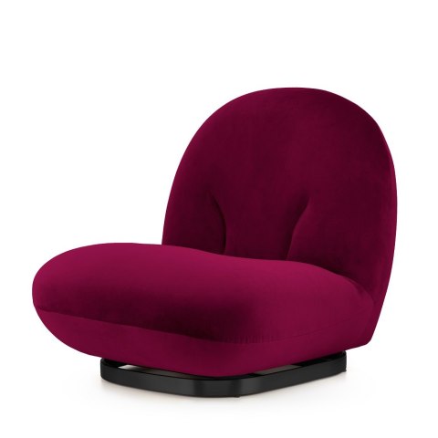 Stylowy fotel Tenero do salonu - Bordowy velvet z czarną podstawą