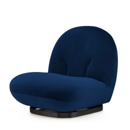 Fotel obrotowy Tenero - komfortowy ciemnogranatowy velvet, elegancka czarna podstawa