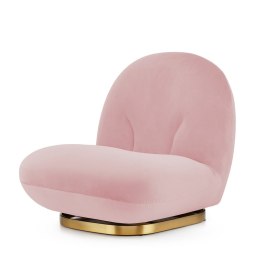 Fotel Tenero velvet nowoczesny Pudrowy róż (SWAN-40) Złota