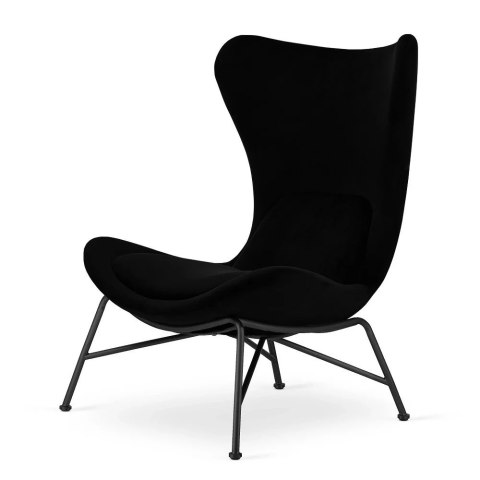Fotel uszak Varde velvet YA2313-20 - nowoczesny fotel relaksacyjny, czarna podstawa