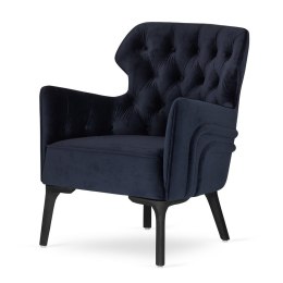 Fotel Chester velvet granatowy - klasyczny pikowany fotel do salonu i gabinetu w stylu glamour