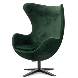 Stylowy fotel Egg Premium Velvet Treviso butelkowy aksamit, do wnętrz nowoczesnych