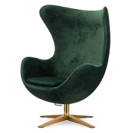 Fotel luksusowy Egg Jajo Velvet Treviso butelkowy - obrotowy, bujany do wnętrz glamour