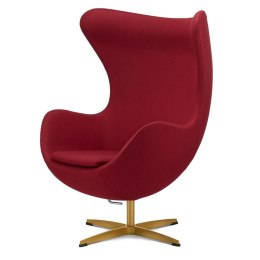 Fotel Egg Jajo Premium Kaszmir Treviso obrotowy z funkcją bujania Ciemny czerwony (#16) Złota standardowa Ciemny czerwony (#16)