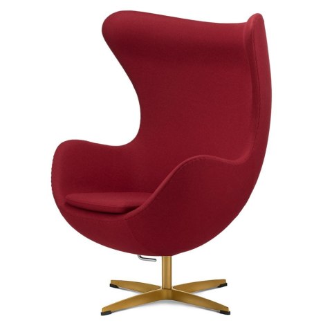 Fotel Egg Jajo Premium Kaszmir Treviso obrotowy z funkcją bujania Ciemny czerwony (#16) Złota standardowa Ciemny czerwony (#16)