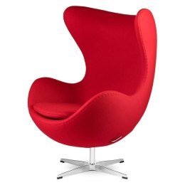 Obrotowy fotel Egg Jajo Premium czerwony Kaszmir Treviso bujany nowoczesny design
