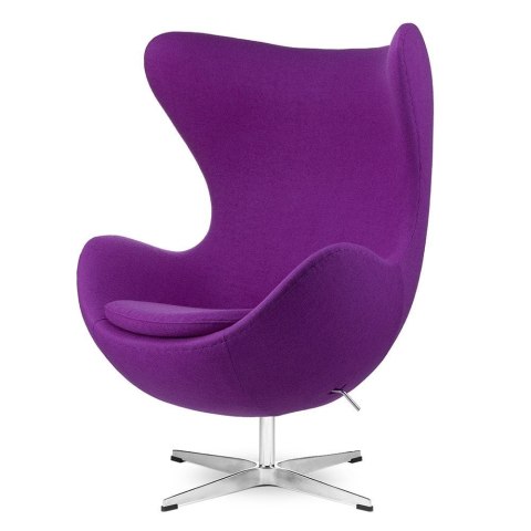 Nowoczesny fotel Egg Jajo Premium Treviso fioletowy - elegancki mebel do domu