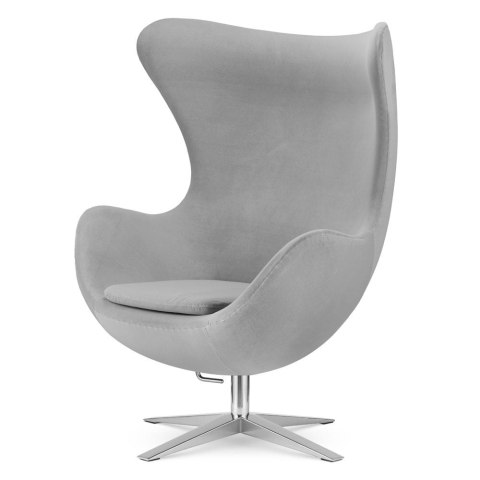 Stylowy fotel wypoczynkowy Treviso Egg Jajo Velvet Jasnoszary (SWAN-12) - glamour, obrotowy i bujany
