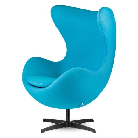 Designerski Fotel Jajo Egg Treviso Jasnoniebieski Kaszmir - funkcja bujania i obrót 360°