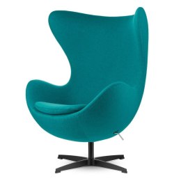 Fotel Egg Jajo Premium Kaszmir Treviso obrotowy z funkcją bujania Niebieski (#67) Czarna standardowa Niebieski (#67)