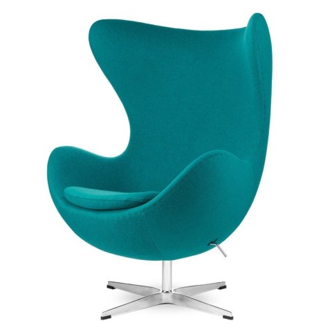 Stylowy fotel Egg Jajo Premium kaszmir niebieski (#67) - komfortowy fotel wypoczynkowy do przestrzeni loftowych