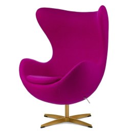 Fotel Egg Jajo Premium Kaszmir Treviso obrotowy z funkcją bujania Różowy (#97) Złota standardowa Różowy (#97)