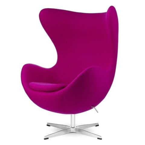 Fotel Egg Jajo Premium Kaszmir Treviso obrotowy z funkcją bujania Różowy (#97) Srebrna standardowa Różowy (#97)