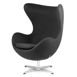 Egg Chair Premium Treviso Kaszmir Szary - fotel obrotowy do salonu i sypialni