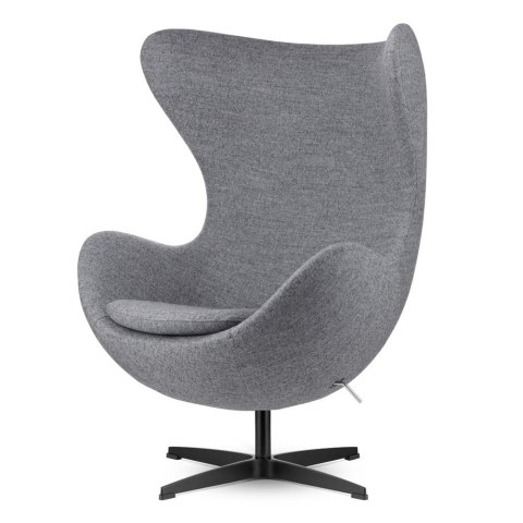 Fotel Egg Premium Szary (#85) kaszmir czarna podstawa — luksusowy fotel designerski