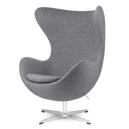 Fotel Egg Jajo Premium Kaszmir Treviso obrotowy z funkcją bujania Szary (#85) Srebrna standardowa Szary (#85)