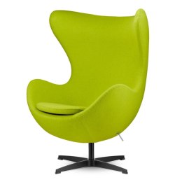 Fotel Jajo Egg Premium Limonkowy 88 - designerski fotel do salonu, bujany i obrotowy na czarnej podstawie