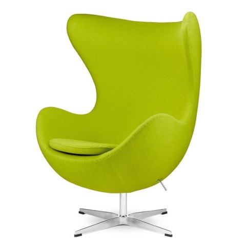 Fotel Egg Jajo Premium Kaszmir Treviso obrotowy z funkcją bujania Zielony (#88) Srebrna standardowa Zielony (#88)