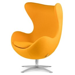 Fotel Wypoczynkowy Egg Treviso Kaszmir, obrotowy i bujany, szeroka srebrna podstawa