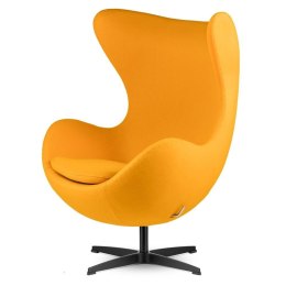 Fotel Egg Jajo Premium Kaszmir Treviso obrotowy z funkcją bujania Żółty (#75) Czarna standardowa Żółty (#75)