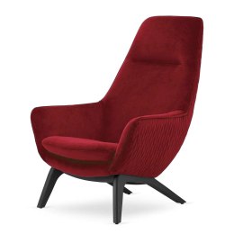 Fotel Orebro Velvet - czerwony, skandynawski fotel wypoczynkowy do salonu