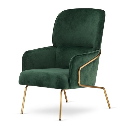 Raffa Glamour Velvet - elegancki fotel wypoczynkowy do salonu w kolorze butelkowym