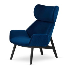 Fotel Serio Velvet ciemnogranatowy - luksusowy fotel skandynawski do salonu i gabinetu