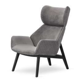 Fotel Serio Velvet jasnoszary - elegancki fotel wypoczynkowy w stylu skandynawskim