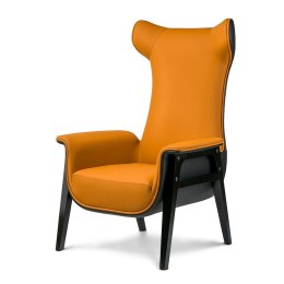 Fotel Talia - industrialny uszak z wysokim oparciem, nowoczesny design, ekoskóra