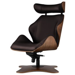 Fotel Viterno Lounge Chair brązowa skóra bydlęca - obrotowy z regulacją odchylenia, fotel wypoczynkowy premium