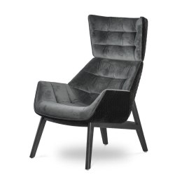 Fotel Vojens jasnoszary velvet - stylowy fotel wypoczynkowy premium