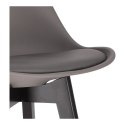 Stołek barowy Norden wood black low PP ciemny szary