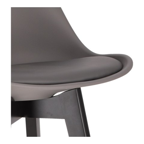 Stołek barowy Norden wood black low PP ciemny szary