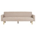 Sofa rozkładana Kells beżowa ciemna/ naturalne nogi