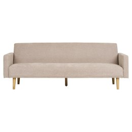 Sofa rozkładana Kells beżowa ciemna/ naturalne nogi