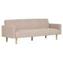 Sofa rozkładana Kells beżowa ciemna/ naturalne nogi