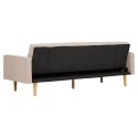 Sofa rozkładana Kells beżowa ciemna/ naturalne nogi